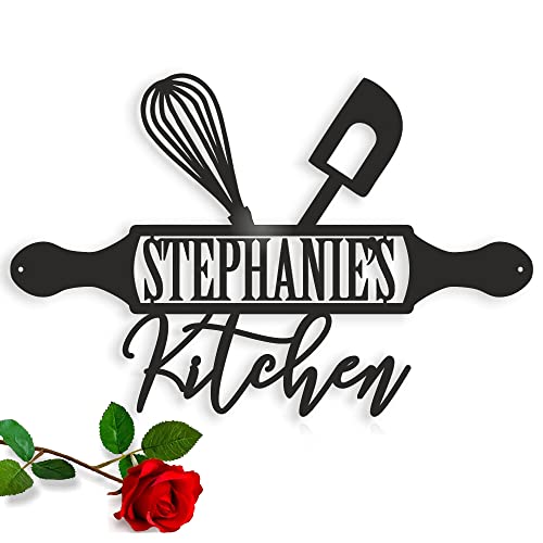 Custom Kitchen Name Sign, Personalized, Metal Wall Art, Home Decor, Housewarming, Mothers Day Gift, Mom's Kitchen, Gift for Grandma, Farmhouse, Indoor Hanging Plaque, Outdoor Sign, House, Room Decor