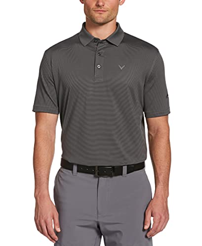 Callaway Men's Pro Spin Fine Line Short Sleeve Golf Shirt (Size X-Small-4X, Caviar, 3X-Large Big Tall