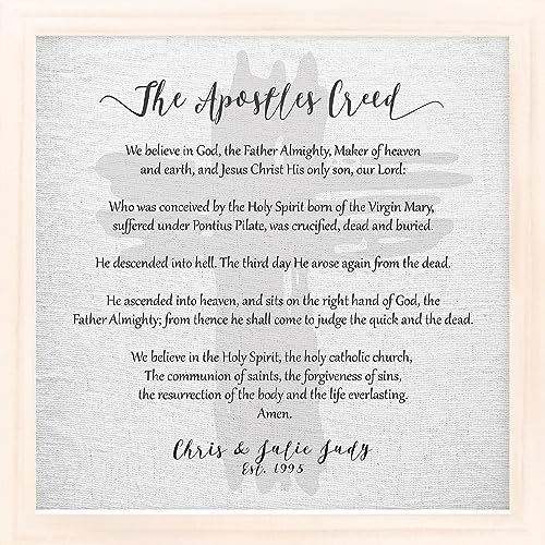 The Apostles Creed Personalized Framed Print (7.7"x7.7", Natural Frame)