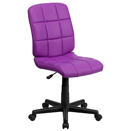 Flash Furniture Clayton Mid-Back Purple Quilted Vinyl Swivel Task Office Chair