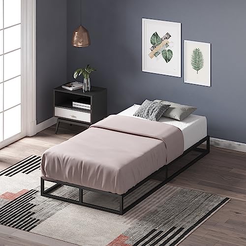 ZINUS Joseph Metal Platforma Bed Frame, Mattress Foundation, Wood Slat Support, No Box Spring Needed, Sturdy Steel Structure, Twin