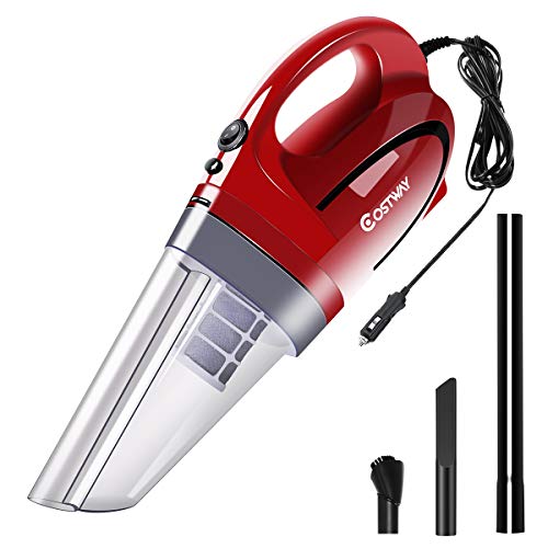 COSTWAY Car Vacuum Cleaner for Vehicle Dry Handheld Portable 12V 100W (Wine)