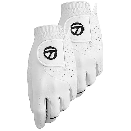 TaylorMade Men's Stratus Tech Golf Glove (2 Pack), White, X-Large