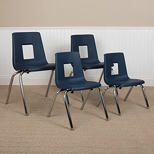 Mickey Advantage 4-pack Navy Student Stack School Chair - 16-inch