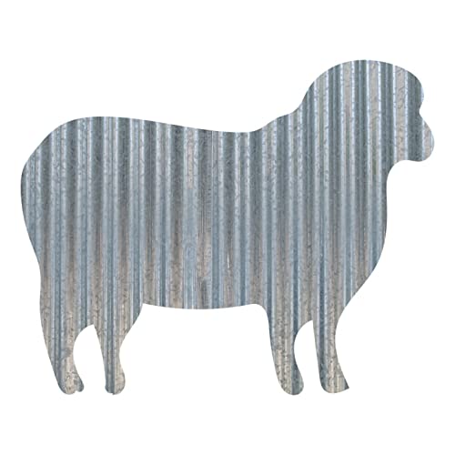 Rustic 3D Corrugated Metal Animal Signs (Sheep, 18 Inch)