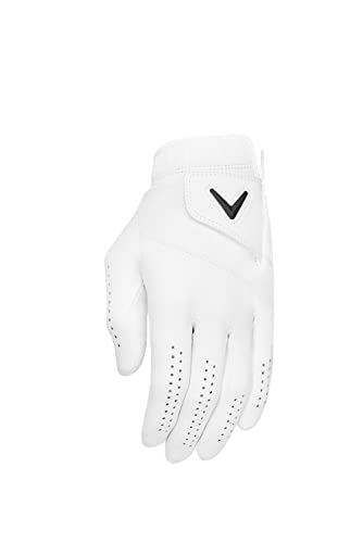 Callaway Golf 2022 Tour Authentic Glove (White, Cadet X-Large, Worn on Left Hand)