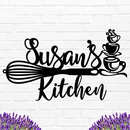 Custom Kitchen Name Sign, Personalized Kitchen Metal Sign, Kitchen Art Wall Decor, Kitchen Signs Wall Decor, Metal Wall Art, Kitchen Decor, Mothers Day Gift, Mom's Kitchen, Gift for Grandma