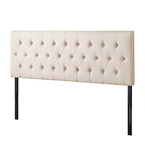 ZINUS Trina Upholstered Headboard, Button Tufted Upholstery, Adjustable Height, Easy Assembly, Taupe, Queen