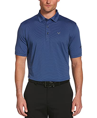 Callaway Men's Pro Spin Fine Line Short Sleeve Golf Shirt (Size X-Small-4X Big & Tall), Peacoat, Large