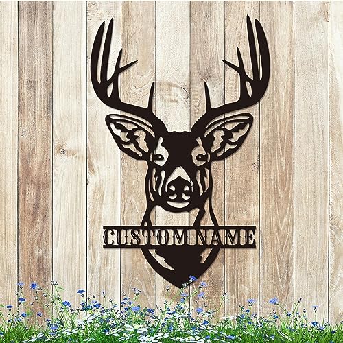 Deer Art Wall Decor Hunter Signs Personalized Deer Metal Signs Indoor Housewarming Gifts Outdoor Decor Christmas Gifts Deer Wall Art Decor Dad's Gifts Kitchen Signs Deer Wall Decor 10-35"