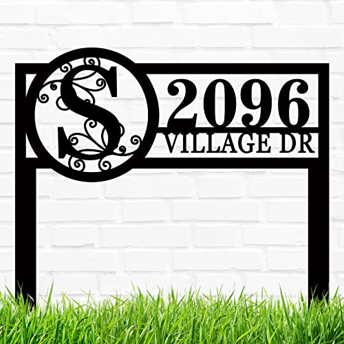 Personalized Yard Address Sign Address Signs for Yard with Stakes House Number Signs for Yard Custom Address Sign Outdoor Lawn Address Sign Address Sign for Yard Address Signs for Houses (16"-36")