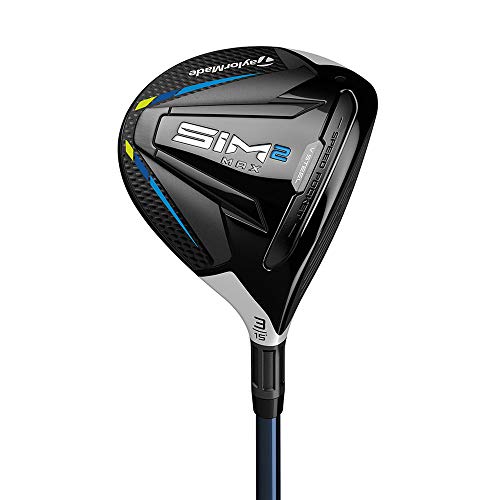 TaylorMade SIM 2 Max Steel Fairway Mens Left Hand Graphite Regular 3 Wood , Black/Light Grey