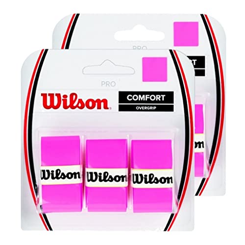2 of Wilson Pro Overgrip Comfort 3 Packs (Total 6 Strips of overgrip) - Pink