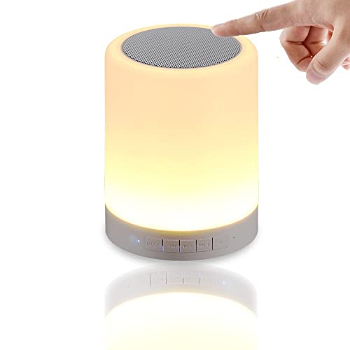 Portable Night Light Bluetooth Speaker Dimmable Warm Light & Multi-Color Changing Bedside Lamp Portable Speaker Birthday Gift for Friends, Teens, Kids, Women and Men, (Modela)