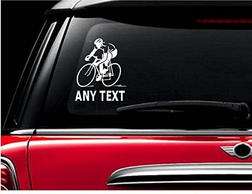 StickerLoaf Brand ANY TEXT CUSTOM PERSONALIZED Bicycle Cyclist Decal Sticker Cycling Cycle Bike Road Trail MTB Mountain Racing Race century metric Touring trek specialized giant fuji cannondale