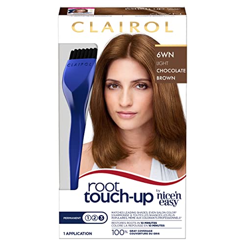 Clairol Root Touch-Up by Nice'n Easy Permanent Hair Dye, 6WN Light Chocolate Brown Hair Color, Pack of 1