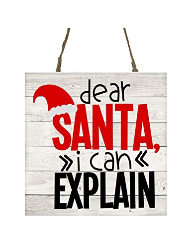 Twisted R Design Christmas Decorations, Dear Santa I Can Explain, Christmas Sign, Merry Christmas Sign, Printed Handmade Christmas Decor, Wooden Christmas Ornaments, Small Christmas Signs