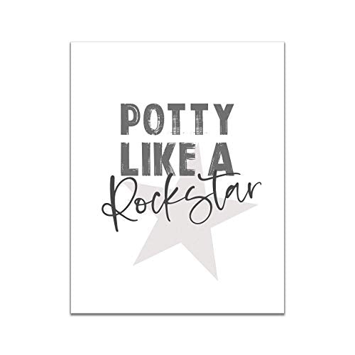 Potty Like a Rockstar - Funny Bathroom Sign - Unframed 11x14 Art Print