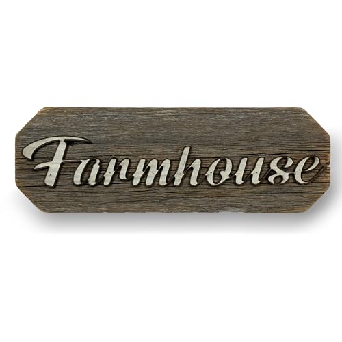 3D Sign, Made in USA, 100% Authentic Weathered Wood, Farmhouse Decor, Wall Art, Rustic Sign, Living Room Decor (Weathered Grey Back, Farmhouse)