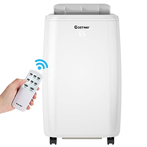 COSTWAY 1,0000 BTU Portable Air Conditioner, Cooling for Space up to 350 sq. ft with 3 Modes, Multifunctional Air Cooler with Remote Control and Washable Filter, 3 Fan Speeds & Sleep Mode