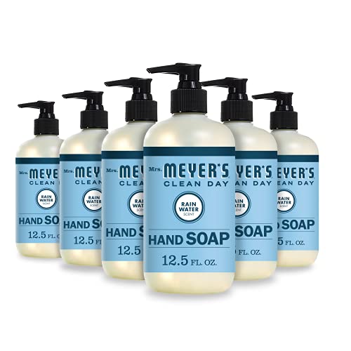 MRS. MEYER'S CLEAN DAY Hand Soap, Rain Water, Made with Essential Oils, 12.5 oz - Pack of 6
