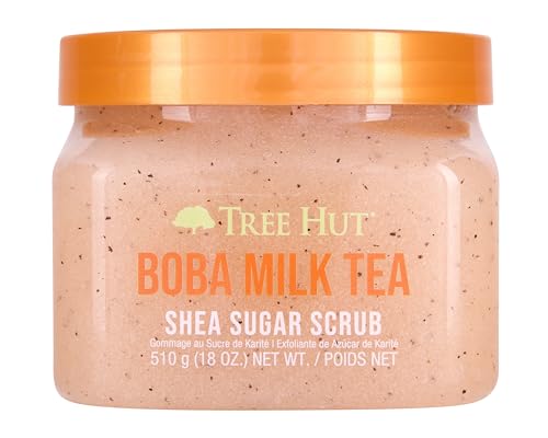 Tree Hut Boba Milk Tea Shea Sugar Exfoliating & Hydrating Body Scrub, 18 oz