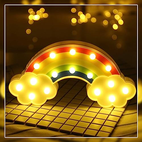 Marquee Sign Lights, LED Marquee Letter Lights Sign Marquee Night Light for Kids Room Lamp Battery Operated (Rainbow)