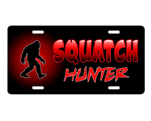 Vanity Decorative Aluminum Front License Plate (Squatch Hunter)