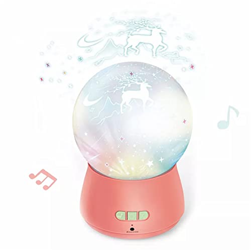 Music Projection Night Light, 360 Degree Rotating Music Projection Night Light is A Good Helper to Soothe Your Baby to Sleep, Red