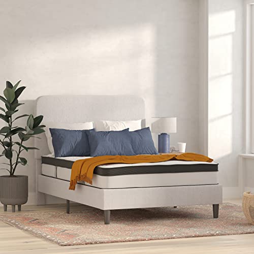 Flash Furniture Capri Comfortable Sleep 10 Inch CertiPUR-US Certified Hybrid Pocket Spring Mattress, Full Mattress in a Box,White