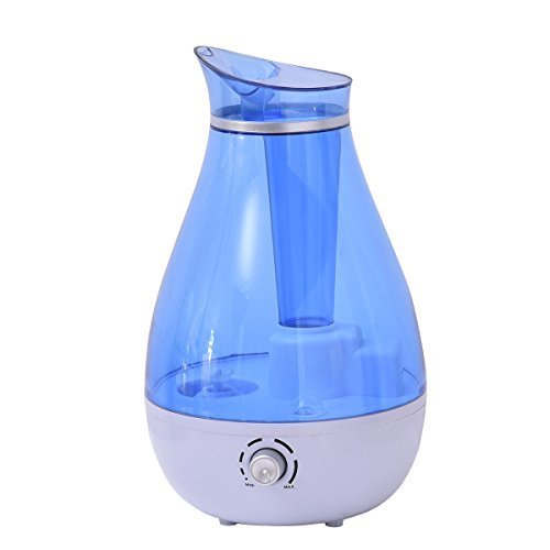 COSTWAY Cool Mist Humidifier, 2.5L/0.66 Gallon Capacity, Adjustable Ultrasonic Humidifiers for Home Bedroom (Blue)