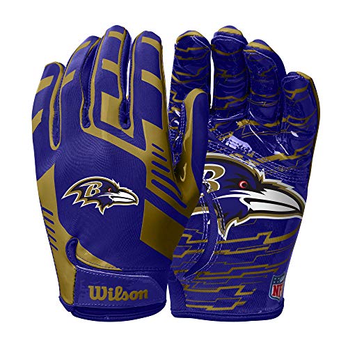 Wilson NFL Stretch Fit Football Gloves - Youth, Baltimore Ravens