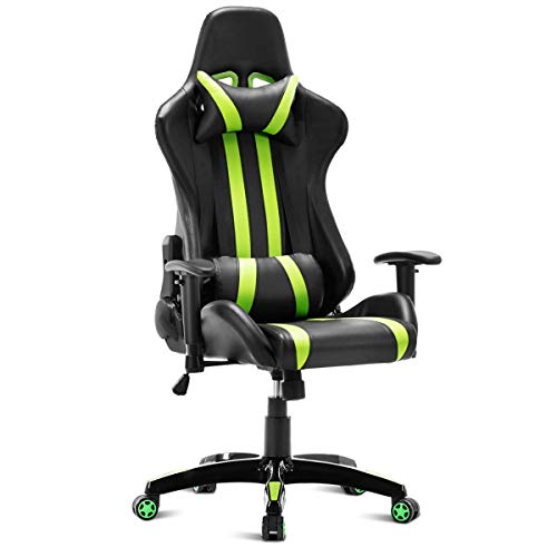 COSTWAY Executive Racing Style High Back Reclining Gaming Chair Office Computer (Green)