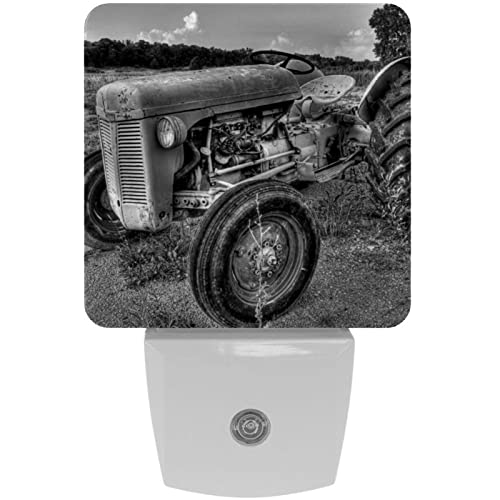 2 Pack Plug-in Nightlight LED Night Light Old Tractor Farm, Dusk-to-Dawn Sensor for Kid's Room Bathroom, Nursery, Kitchen, Hallway