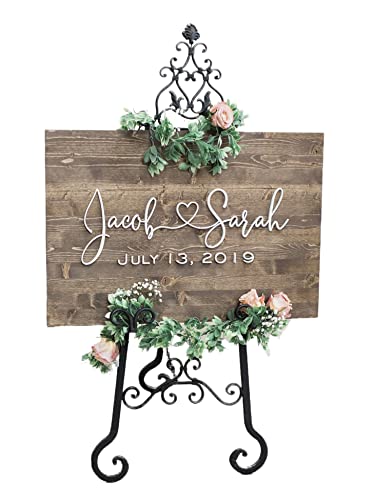 Wedding Sign, Welcome Wedding Sign, Wedding Welcome Sign, 3D Wedding Sign, Custom Sign, Wooden Welcome Sign, Wood Wedding Sign, (20x30, Walnut + White Letter)