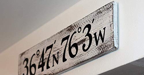 Home Coordinates Sign, Latitude Longitude Sign, Personalized Farmhouse Sign, Wooden Rustic Wall Decor, GPS Sign, Familt Address Plaque, Realtor Closing Gift