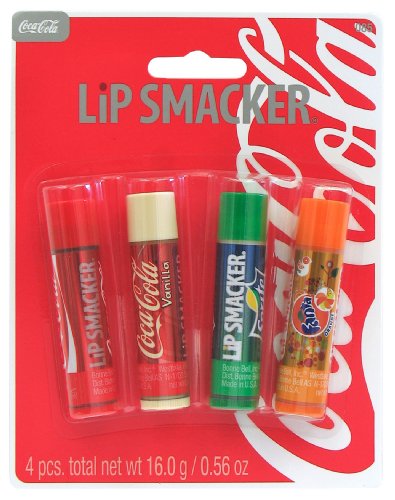 Lip Smacker Coca Cola Lip Balm Flavor Set, Classic Coca Cola, Vanilla Coke, Sprite, Orange Fanta