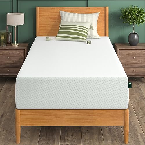 ZINUS 12 Inch Green Tea Memory Foam Mattress / Patented Custom Contour Support / Sturdy Base Foam/ CertiPUR-US Certified / Bed-in-a-box , Twin, White