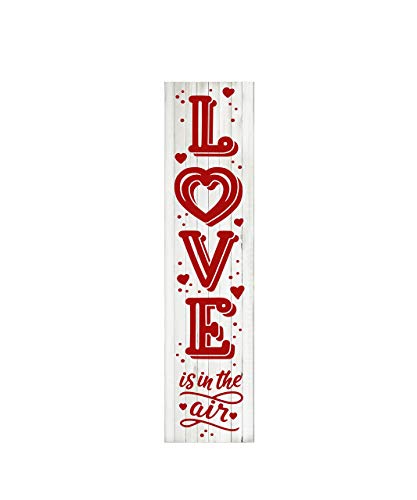 Twisted R Design Red Love is in the Air Sign - Unique Vertical Valentine's Day Wooden Sign, 24" Hanging/Standing Farmhouse Decor, Directly Printed Home Decorations For Valentines, Cozy Wall Decor, 2ft