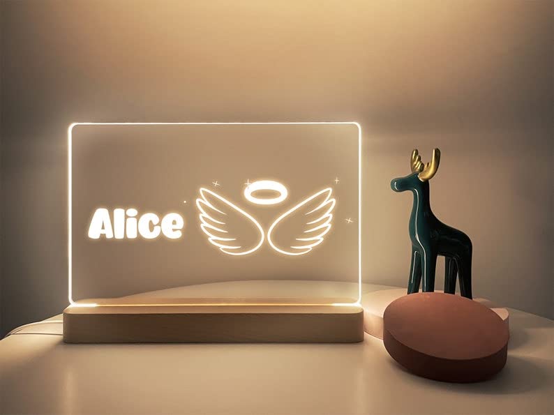 Custom Name Night Light, Personalized Night Light Baby Name Sign Lamp Nursery Room Decor Gift for Kids Gift for Baby Girl