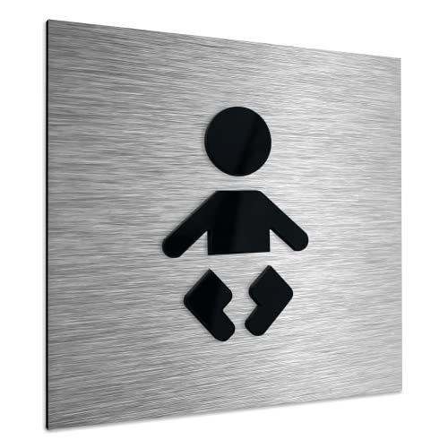 ALÚMADESIGNCO Lactation Room Bathroom Sign - Mothers Rooms Restrooms Signage - Sign For Diaper Change - Breastfeeding Acrylic/Metal Plate - Baby changing station Door Decal - 4.7 In x 4.7 In
