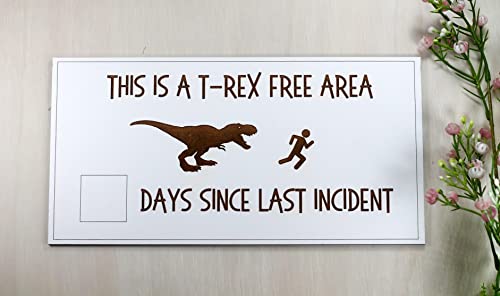 Funny Whiteboard Sign, Days Since Last Incident (Dinosaur)