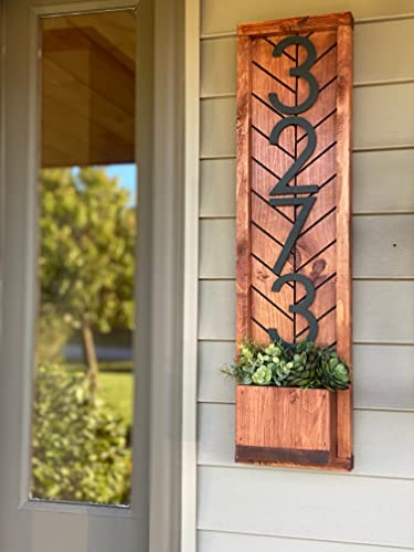 Fairview Customizable Vertical Address Sign Planter for your House | 5 Color Options | Add Your House Numbers/Letters | Made in the USA