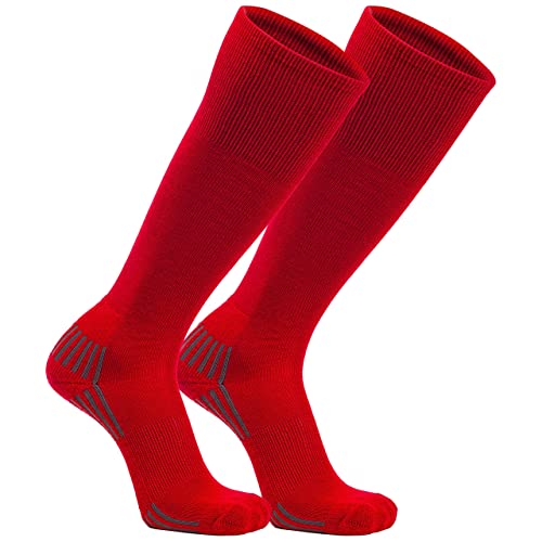 Franklin Sports Baseball + Softball Knee Socks for Kids - Tall Sports Socks - Youth Small, Red