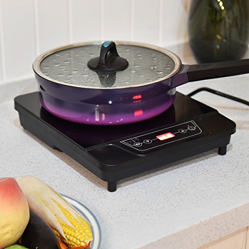 COSTWAY 1800W Portable Electric Induction Cooktop Countertop Burner Digital Hot Plate for Kitchen,Dorms,Patios,Black (1)