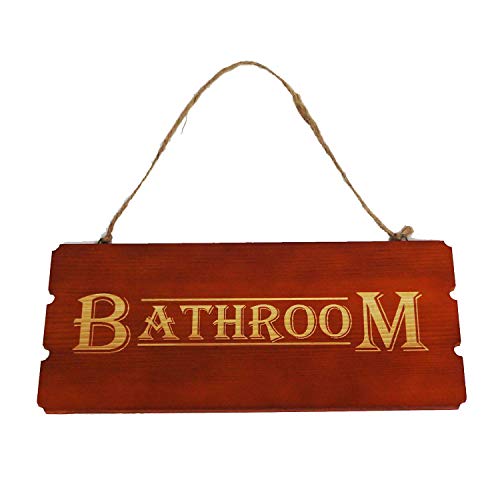 Pongs Rustic Wooden Sign, Bathroom Sign, Decorative Wood Sign Home Office Decor