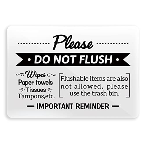 3.5 * 5Inch Bathroom Sign Do Not Flush Durable Designer Sign Premium Finish Acrylic Decor Sign Flush Only Toilet Paper English