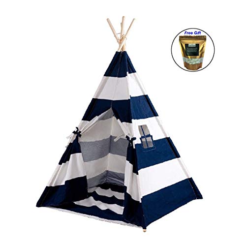 COSTWAY Kids Indian Play Tent Teepee Children Girl Boy Play House Sleeping Dome Bag Blue Only by eight24hours Organic Natural Silk Cocoons