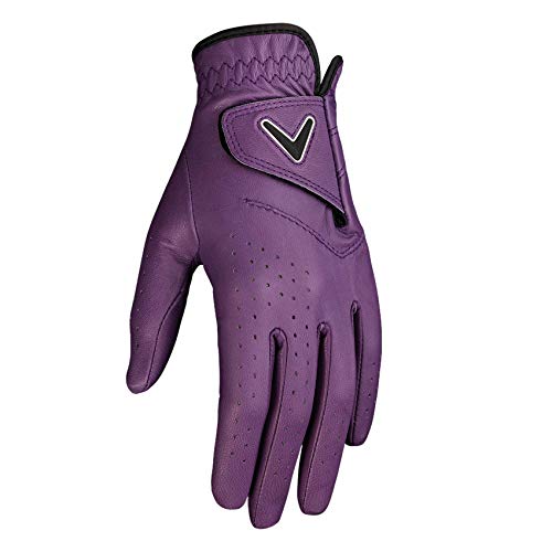 Callaway Golf Opti Color Women's Golf Glove (Worn on Left Hand, Medium, Purple, Single Glove)