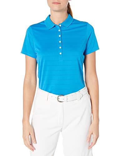 Callaway Women's Golf Short Sleeve Pique Open Mesh Polo Shirt, Medium Blue, X-Large